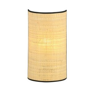 Απλίκα Φωτιστικό Τοίχου Ατσάλι-ραττάν ASTON Καφέ 1149/K1