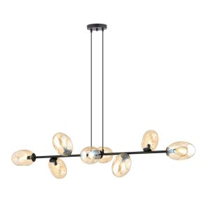 Κρεμαστό Φωτιστικό Οροφής 8xE14 Ατσάλι-Γυαλί PANDORA 1264/8